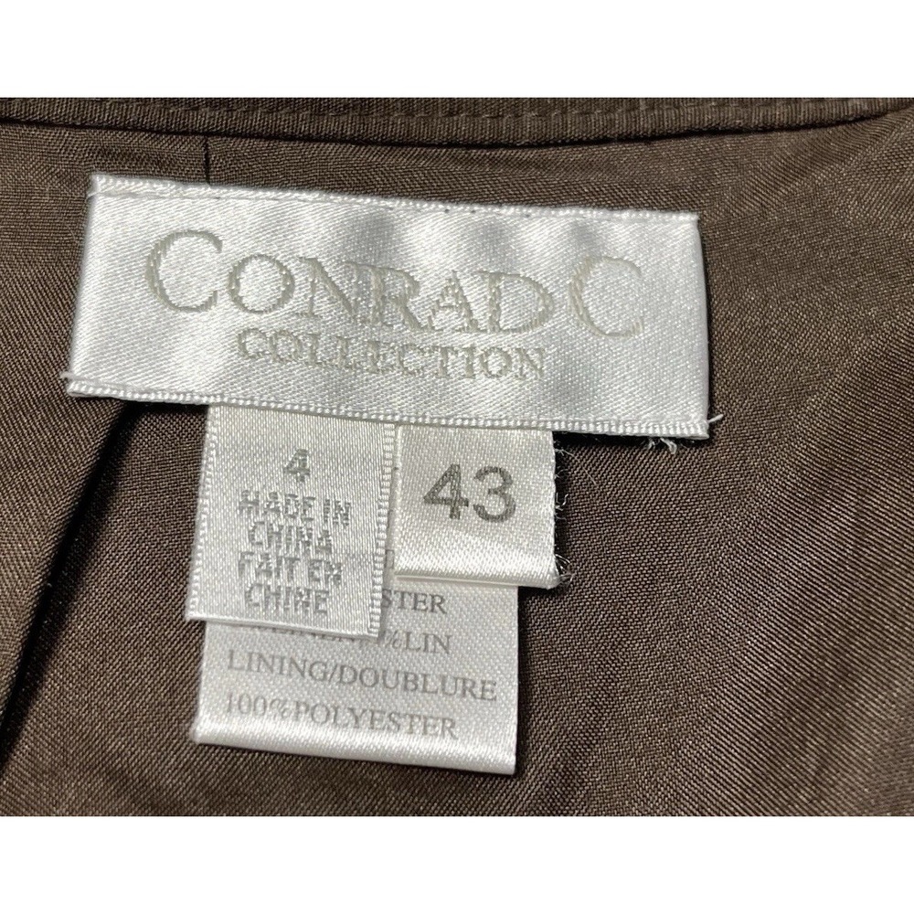 Minimalistic‎ Conrad~C Brown Linen Blend Women's Pencil Skirt 4 Classic Timeless - Picture 6 of 8